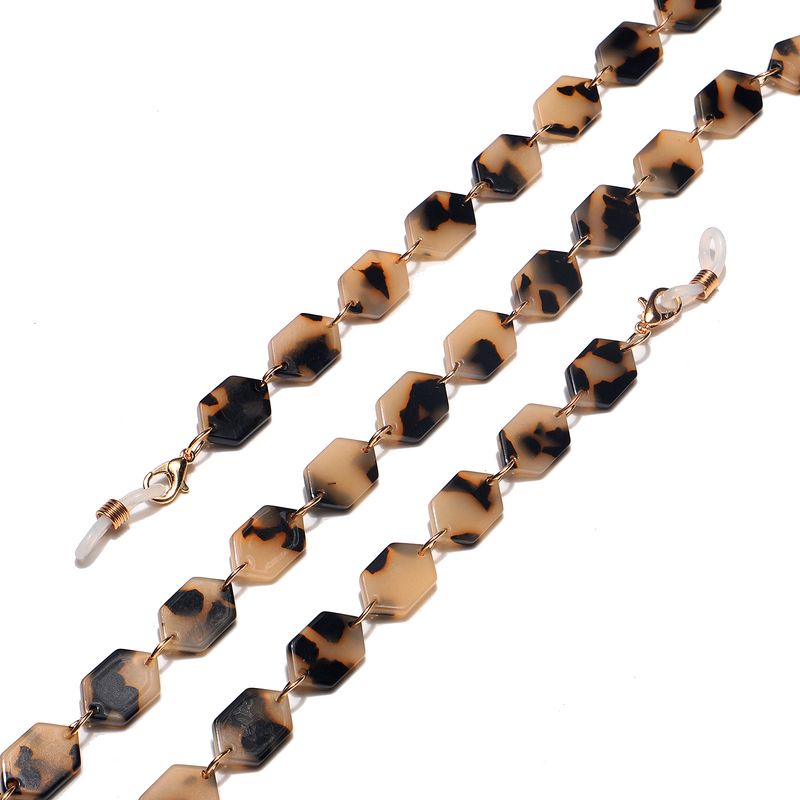 Mode Acetat Acryl Brille Maske hängen Leopard Print zweifarbige Kette_voghion.com