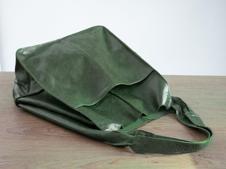 Damentaschen einfache große Tasche weiches Leder große Kapazität eine Schulter Handtasche Einkaufstasche handgemachte pflanzlich gegerbte Damentasche PG21_voghion.com