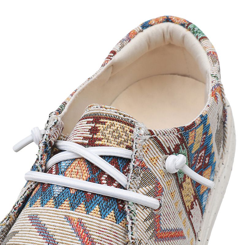 Bohemian style couple canvas casual lightweight loafers, men's and women's cloth shoes, Canvas Loafers_voghion.com