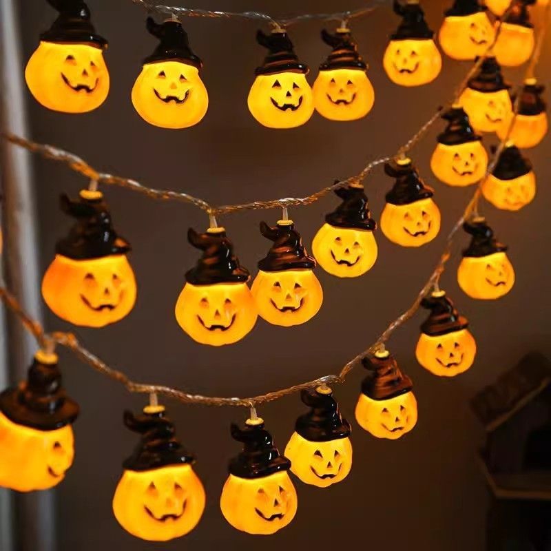 RYYD LED Halloween Pumpkin Ghost Festival Decorative String Lights Battery Remote Control USB Color Party Decoration Light_voghion.com