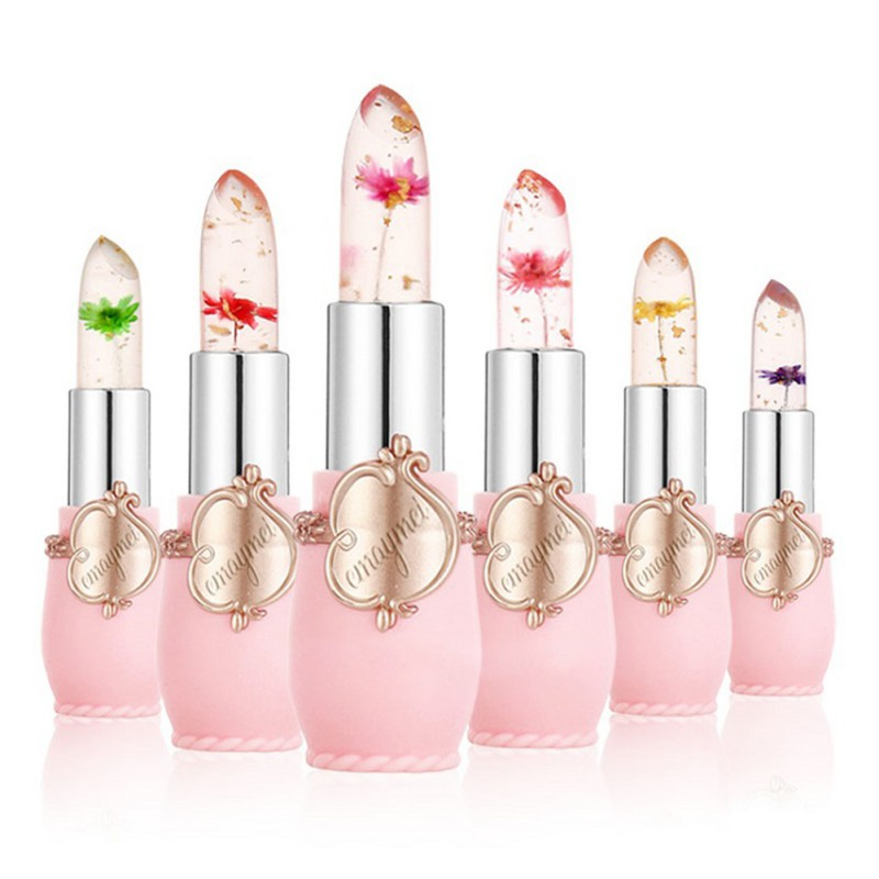 6 τεμ./Κουτί Crystal Clear Flower Jelly Lip Balm Kits Σετ θερμοκρασίας που αλλάζει χρώμα κραγιόν ενυδατικό Βιταμίνη Ε Ομορφιά Υγεία_voghion.com