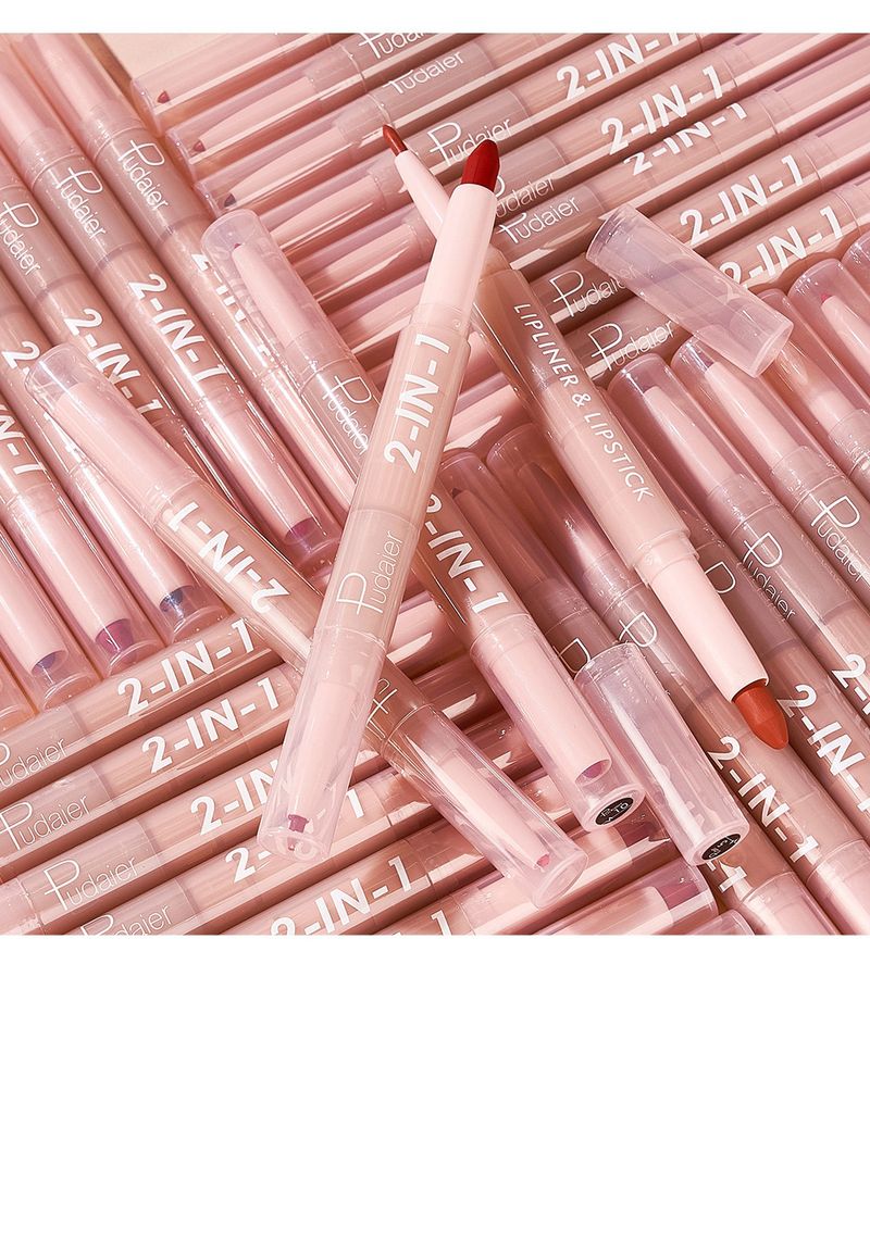 Pudaier večbarvna šminka, svinčnik za ustnice, ki se ne razmaže, mat dvojno obstojno ličilo_voghion.com