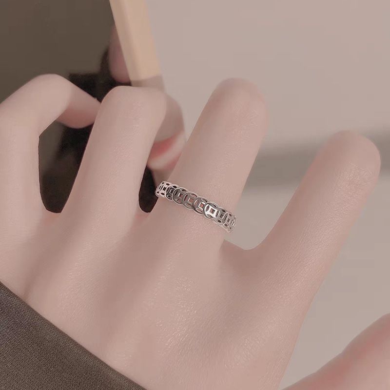 Coppia di nuove monete in stile cinese per uomo e donna, design di nicchia leggero e lussuoso, anelli di alta qualità, semplici e attraenti._voghion.com