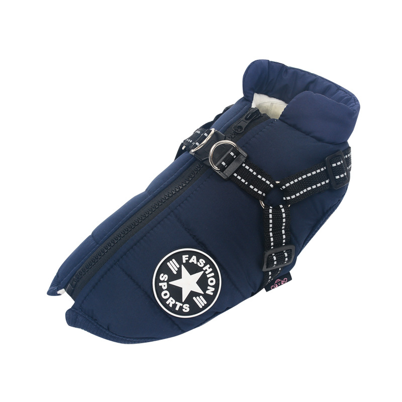 Giacca per cani di grossa taglia con imbracatura, vestiti caldi invernali per cani, per Labrador, impermeabile, cappotto per cani di grossa taglia, chihuahua, bulldog francese_voghion.com