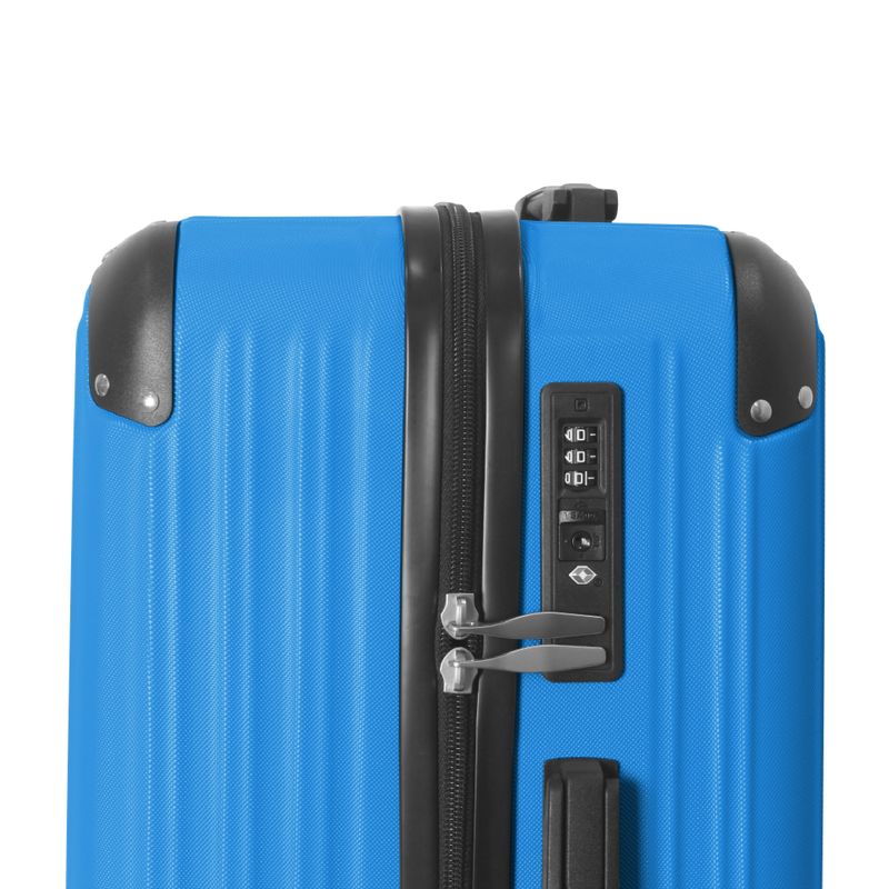 3-Piece Lightweight ABS Hardshell Luggage Set (20", 24", 26") In Deep Blue With Spinner Wheels, TSA Lock, And Adjustable Telescopic Handle - Durable Travel Suitcases_voghion.com