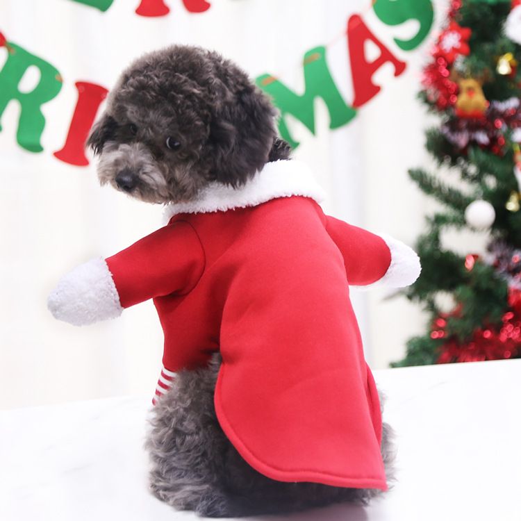 Weihnachten Große hund Katze Santa Claus kleidung hund heimtierbedarf pelzigen lustige zwei füße goldene haar transformation_voghion.com