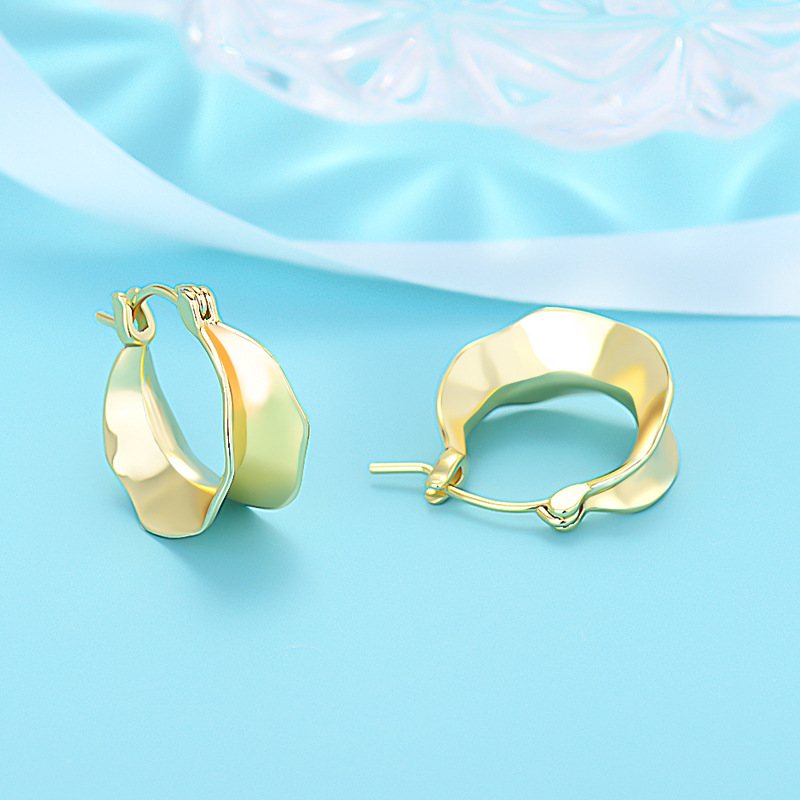 Sterling VENUS Sier Fashion Irregolarità Semplice Orecchio Fibbia Orecchini Gioielli da Donna Regali Anelli all'ingrosso_voghion.com