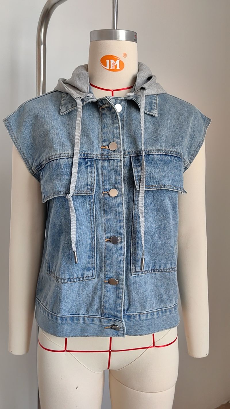 Ženska odjeća Ljeto Novi stil Oprani Jednoredni Traper Vest Prsluk Trend_voghion.com