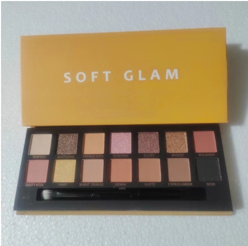 Paleta de maquillaje de ojos mate, iluminador con brillo, sombra de ojos de 14 colores_voghion.com