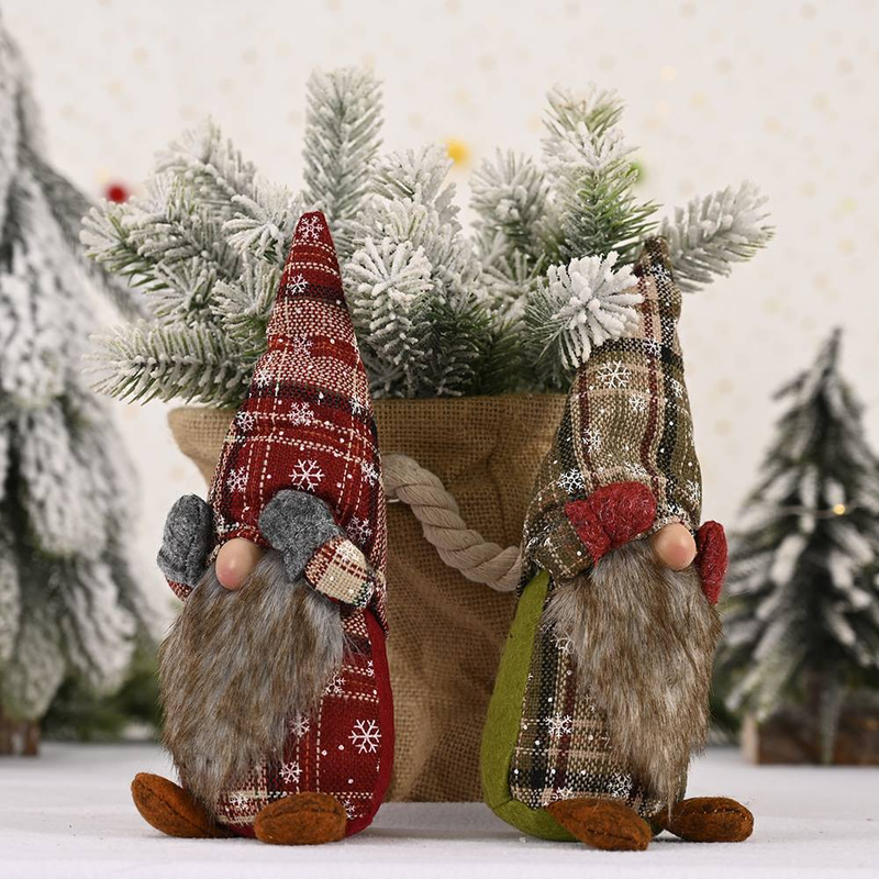 Weihnachtsdekorationen Schneeflocke, die die Augen bedeckt, keine Gesichtspuppe, stehende Haltung, kleine Puppenornamente, Ornamente für alte Männer_voghion.com