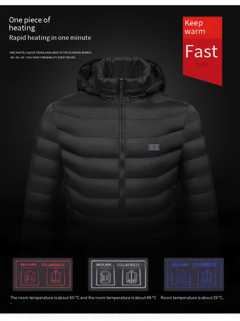Unisex-Kleidung Winter intelligente elektrische Heizkleidung Heizjacke Konstanttemperatur-Baumwollkleidung USB-Heizung Konstanttemperatur-Kleidung_voghion.com