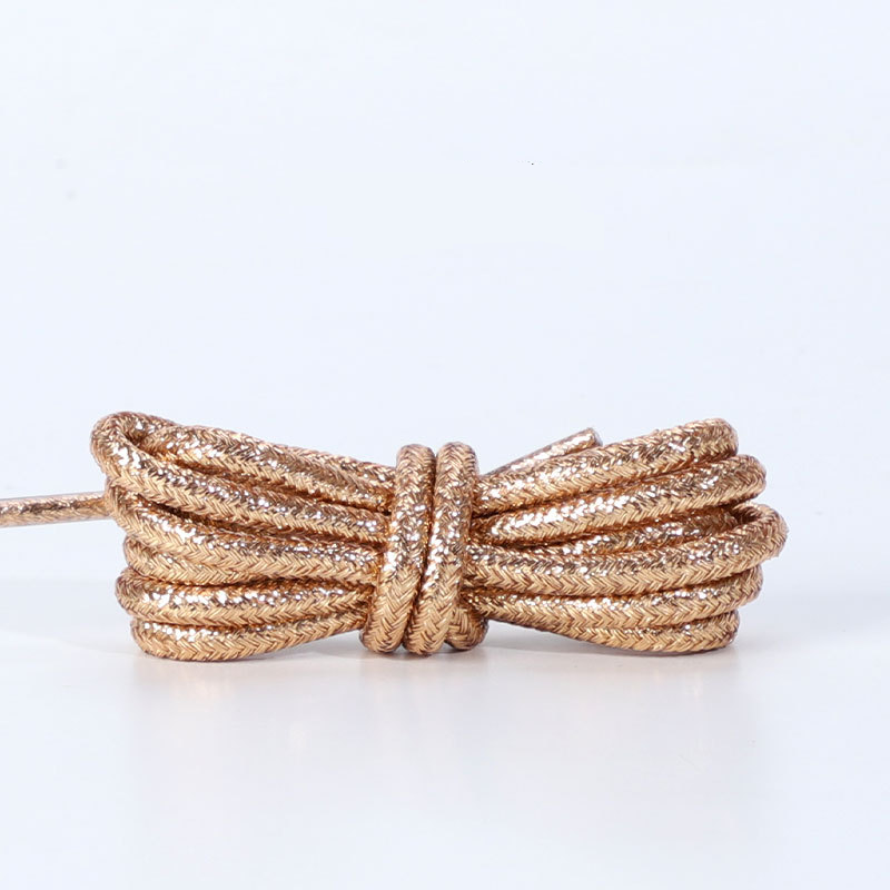Accessori per scarpe color oro lacci rotondi lucidi perla bianco oro rosa argento piccole scarpe bianche scarpe sportive laccio corda un paio_voghion.com