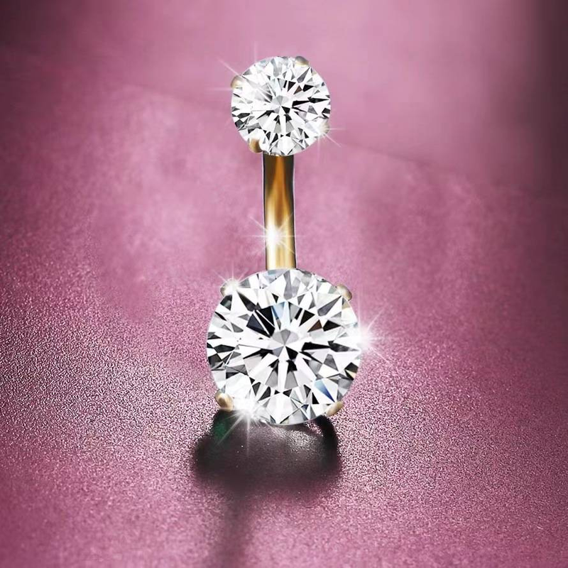 Piercing per ombelico con diamanti e zirconi da donna_voghion.com
