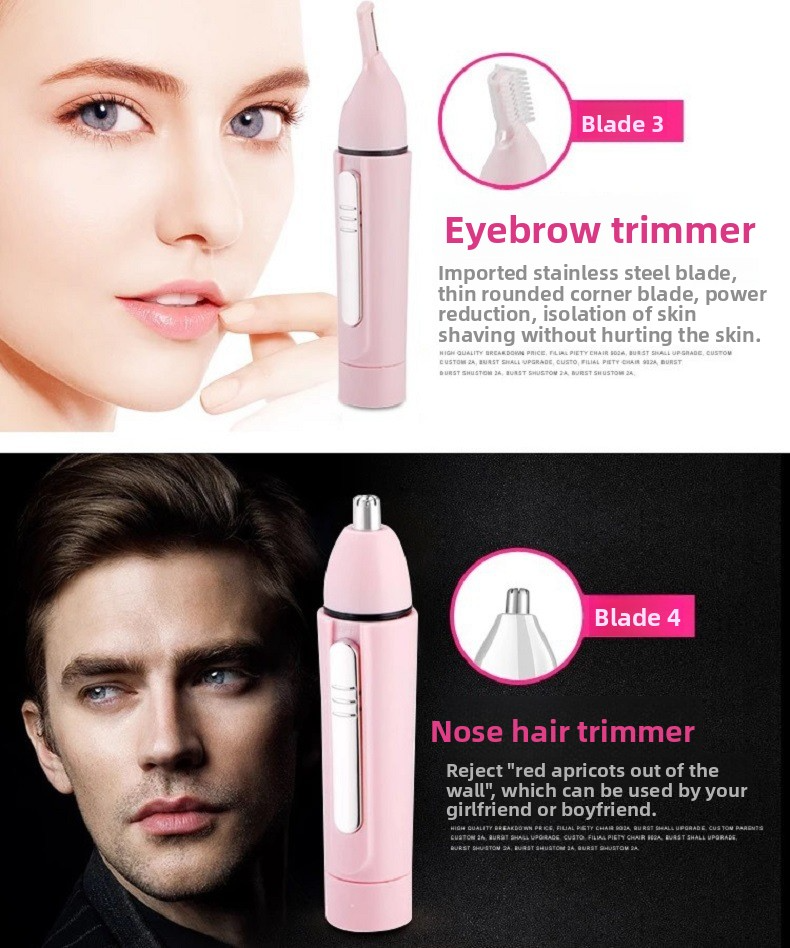Elektrischer 4-in-1-Bikinihaarschneider für Damen – Multifunktionales Haarentfernungsset mit Präzisionsaufsätzen_voghion.com