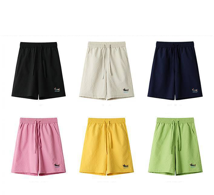 Vêtements pour hommes, shorts à séchage rapide, pantalons de plage en seersucker tendance d'été pour hommes, shorts décontractés, pantalons amples de grande taille_voghion.com