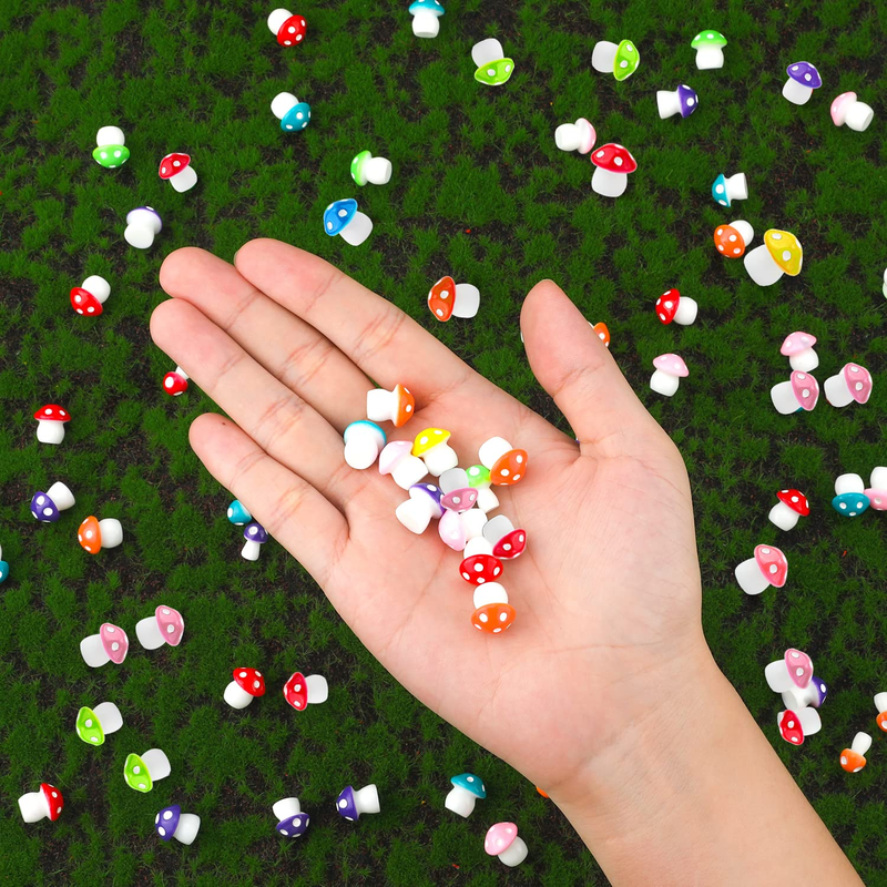 YOUEN 100 piezas Mini Hongos de Resina Pequeños Hongos de Resina de Colores Figuras de Hadas Hongo de Jardín para el Hogar DIY Interior Exterior Jardín Paisaje Artesanía_voghion.com