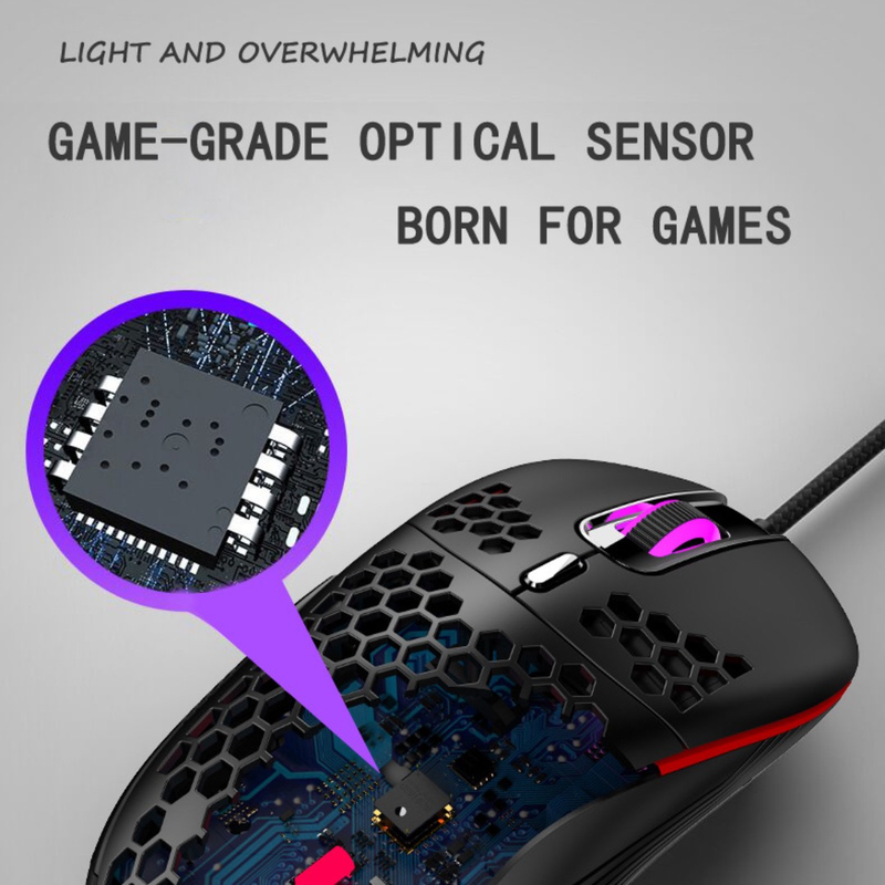 Mouse da gioco cablato con luce respirante colorata e luminosa, accessori per computer_voghion.com