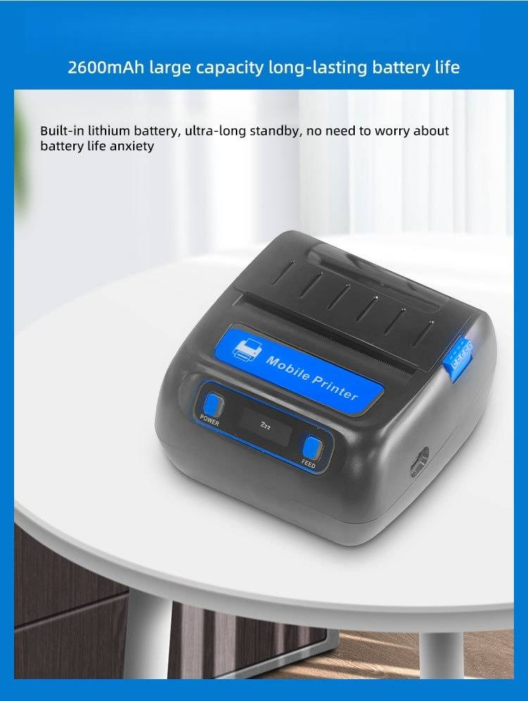Portable 80mm Thermal Label Printer For Shipping & Receipts - Bluetooth Mini Printer - Compact & Rechargeable (MP-805)_voghion.com