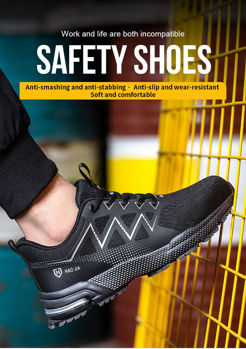 European Size Steel-toe Work Shoes: Anti-smashing, Anti-piercing, Lightweight, Breathable, Wear-resistant Safety Shoes For Men And Women_voghion.com