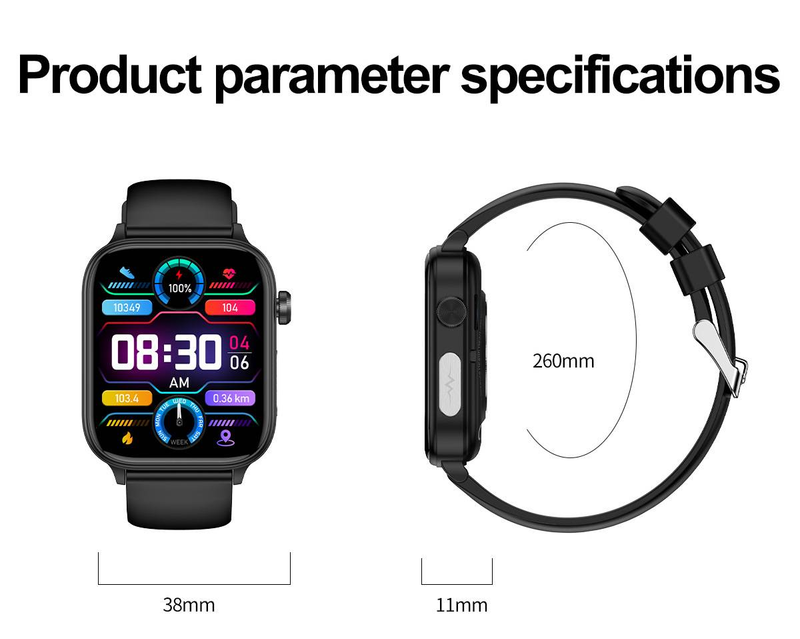 Bluetooth Arama, Fitness Takibi, Adım Sayacı, Kalp Atış Hızı ve Tansiyon Ölçer, Uyku Oksijen Takibi, Su Geçirmez ve Spor Modlarına Sahip Akıllı Saat_voghion.com