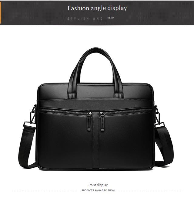 Valigetta professionale da lavoro a 3 strati resistente all'acqua per laptop da 16 pollici - Grande capacità, elegante pelle PU con fodera in poliestere_voghion.com