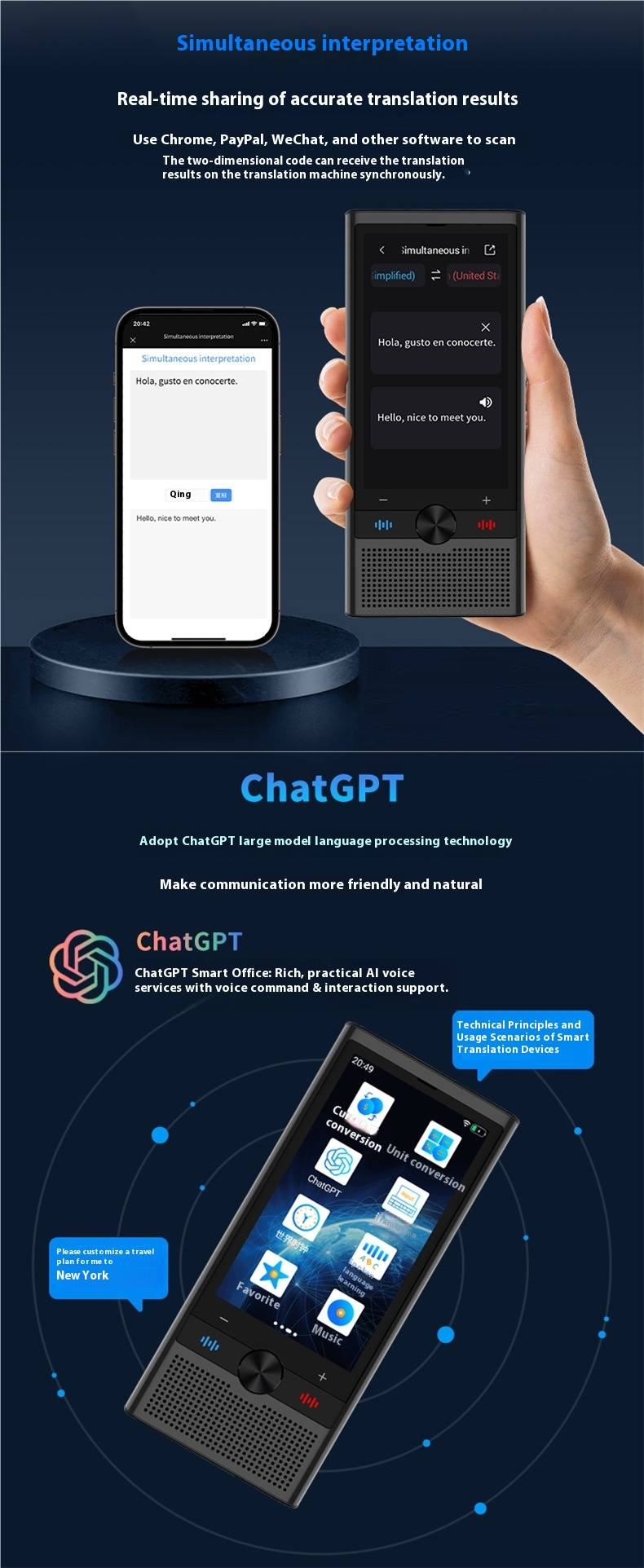 AI Translator Device - Real-Time Voice Interpreter With Offline Mode For English, Japanese, Korean, Vietnamese & Cantonese_voghion.com
