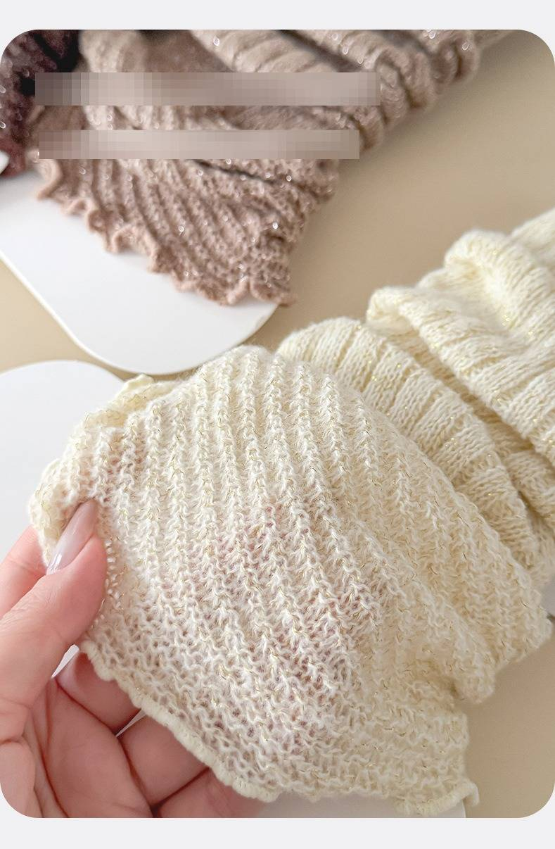 Neue Herbst- und Wintersocken für Damen, goldene Seidensocken mit All-Match-Spitze für Damen, breite Streifen, Wadensocken im College-Stil für Damen_voghion.com