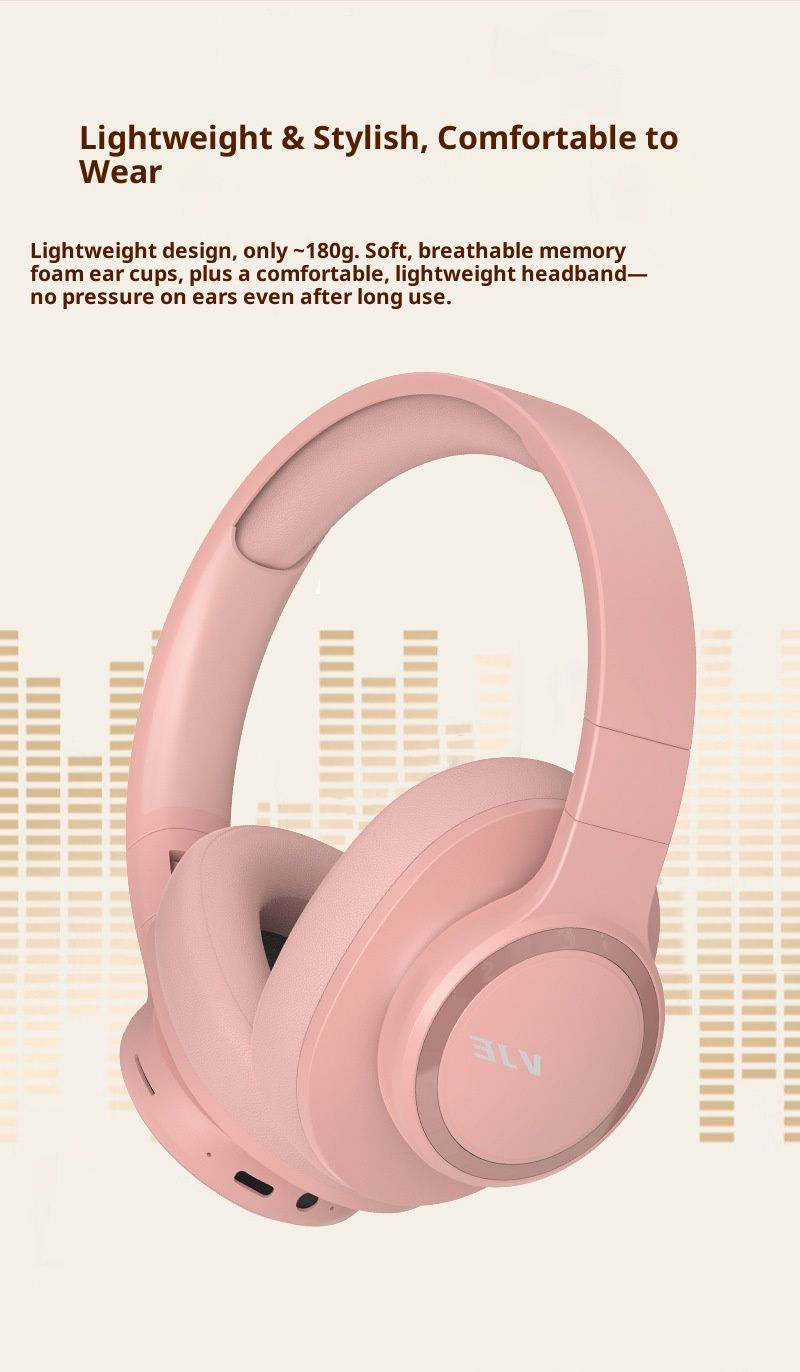 Bluetooth-Kopfhörer mit 30 Stunden Akkulaufzeit, leichten Ohrpolstern aus Memory-Schaum und faltbarem Design_voghion.com