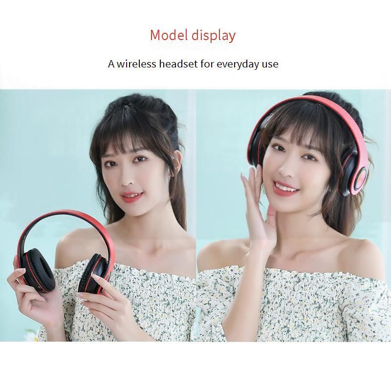 Soyto B39 Wireless LED Bluetooth Headphones With Deep Bass, Foldable Design, Built-in Microphone, And TF Card Slot – Red_voghion.com
