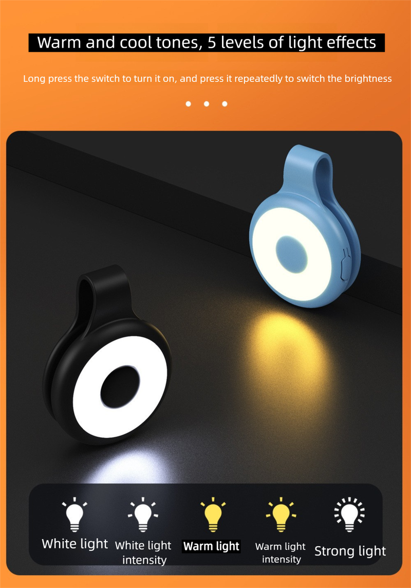 Magnetische Handyleuchte für Selfies, Rückspiegel für Selfies, Fotohilfsmittel, tragbarer Aufnahmeclip, Nachtsichtleuchte, Blitzlicht_voghion.com