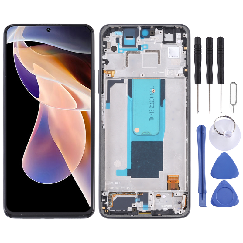 Écran LCD d'origine et numériseur complet avec cadre pour Xiaomi Redmi Note 11 Pro Chine/Redmi Note 11 Pro+ 5G/11i/11i HyperCharge (Noir)_voghion.com