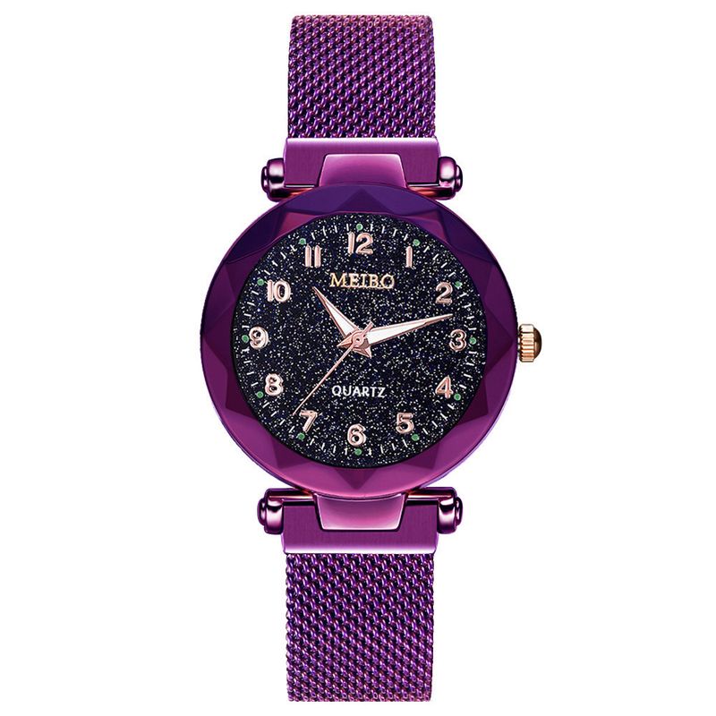 Montre à quartz pour femme, lumineuse, numérique, ciel étoilé, aimant, décontractée, cadeau d'anniversaire, de Saint-Valentin_voghion.com