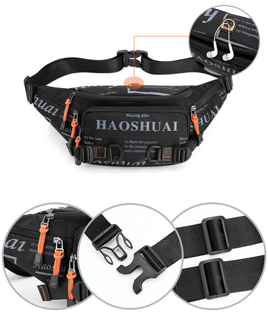 Marsupio da uomo in nylon con marsupio da corsa, impermeabile, multiuso, da viaggio, per uomo, con marsupio, marsupio_voghion.com