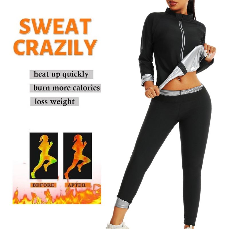 Underwear & Sleepwears Sweat Sauna Suit Set – Long Sleeve Jacket & Pants For Fitness, Running & Yoga – Breathable Heat-Tech Workout Outfit_voghion.com