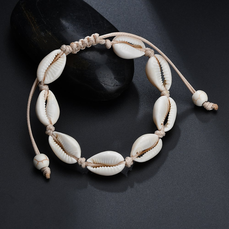 Bohemsk naturlig skjell ankelkjeder for kvinner fotsmykker sommer strand barfot armbånd ankel på ben chian ankelstropp_voghion.com