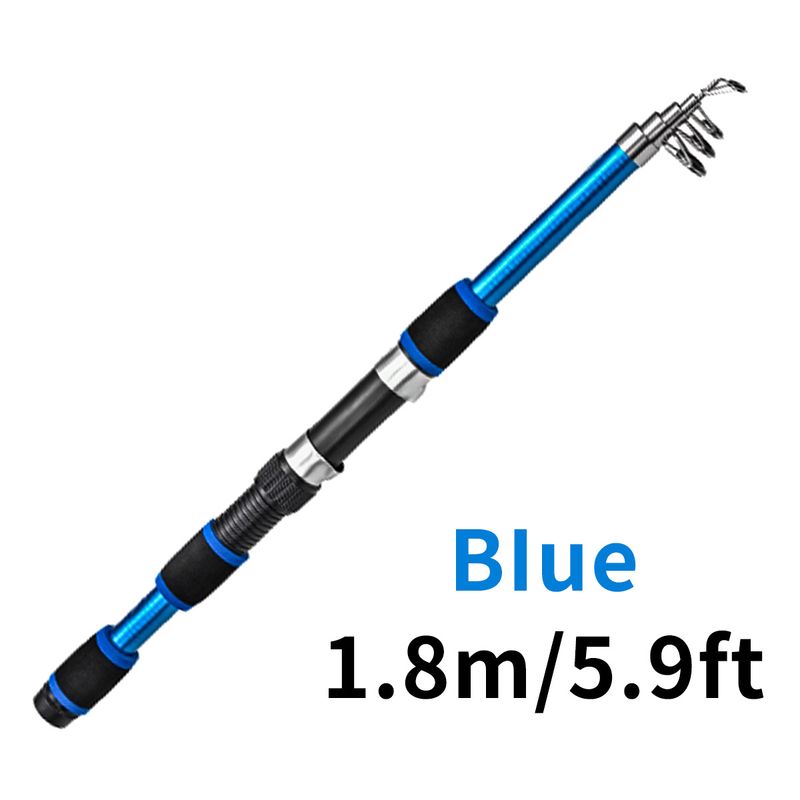 Wędka teleskopowa dla dzieci Rod Combo, krótka sekcja, szkło, twarda wędka morska, zestaw, koński pysk, wędka castingowa, 1,8 metra_voghion.com