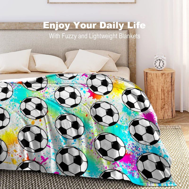 Football Blanket Blanket Soft And Comfortable Flannel Warm Home Essential Printed Blanket Men And Women Gift_voghion.com