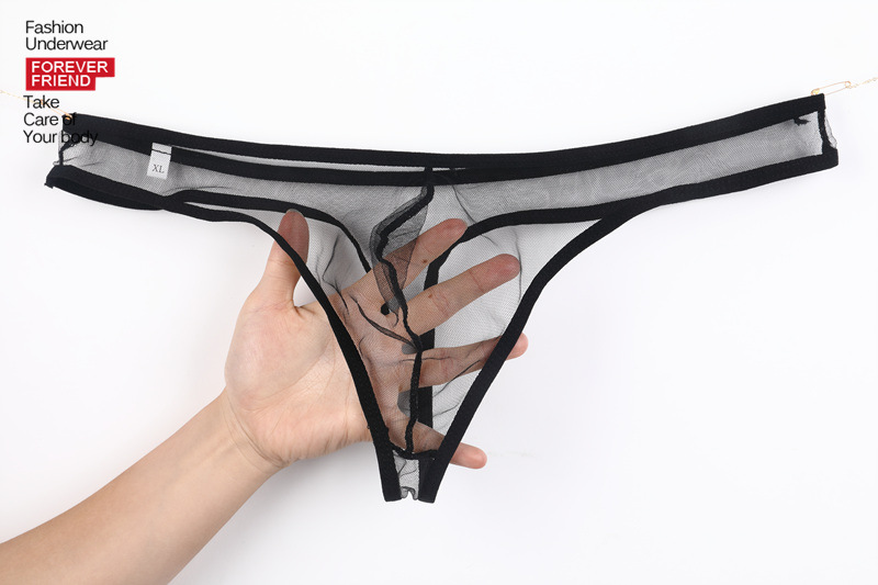 Intimo da uomo in rete che modella la prospettiva pantaloni da uomo a vita bassa borsa di grandi dimensioni trench perizoma intimo da uomo_voghion.com