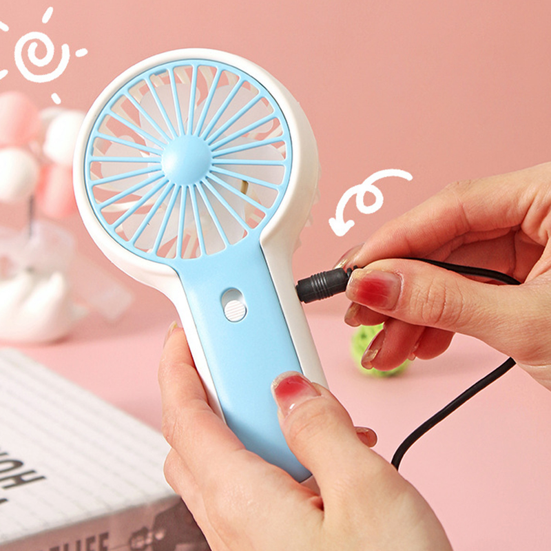 Ruixingst Handheld Fan With Phone Holder Push Button Hands Free Desktop Mini USB Fan Rechargeable Portable Hand Fan Outdoor_voghion.com
