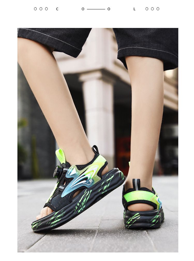 Children's Shoes Boys Sandals Summer Non Slip Soft Bottom Sports Beach Shoes For Middle And Large Children Knob Boys Sandals_voghion.com