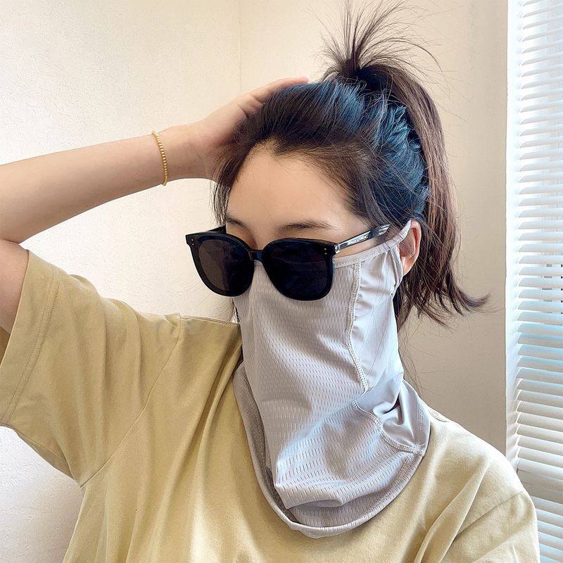LazyZoom Sonnenschutz aus Eisseide im koreanischen Stil für Damen und Herren, Sonnenschutz für die Augenecke, UV-Schutz, Halsmanschette, Maske für Radfahren im Freien_voghion.com