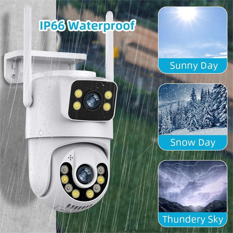 Outdoor HD Wireless Surveillance Camera Dual Screen Network Camera WiFi Kame_voghion.com