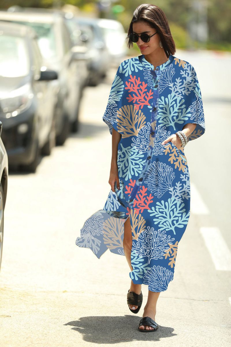 Resort Kimono Cover-Up – 292GSM Stretchy Beach Tunic With 4-Way Elasticity, UPF 50+ Sun Protection For Swimsuits (One Size, Polyester)_voghion.com