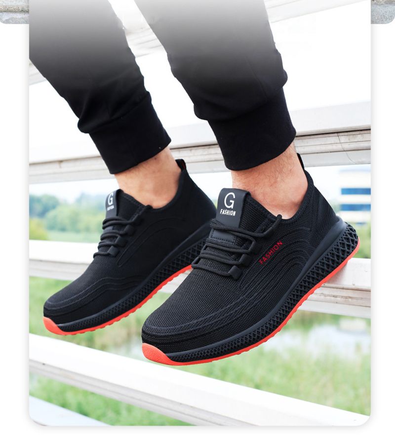 Scarpe da lavoro con punta in acciaio e rete traspirante Manlegu, scarpe da lavoro traspiranti per uomo e donna, stivali di sicurezza leggeri e antiforatura_voghion.com