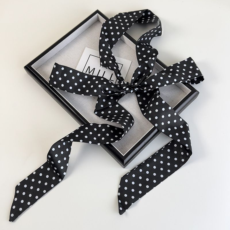 Polka Dot Kleiner Damenschal, dünn, schmal, lang und spitz, koreanische Version, vielseitig einsetzbar_voghion.com
