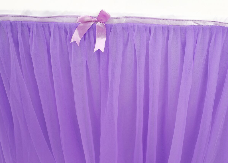 Mesh Table Skirt Birthday Party Halloween Christmas Dessert Table Skirt European and American Colorful Mesh Pleated Table Skirt_voghion.com
