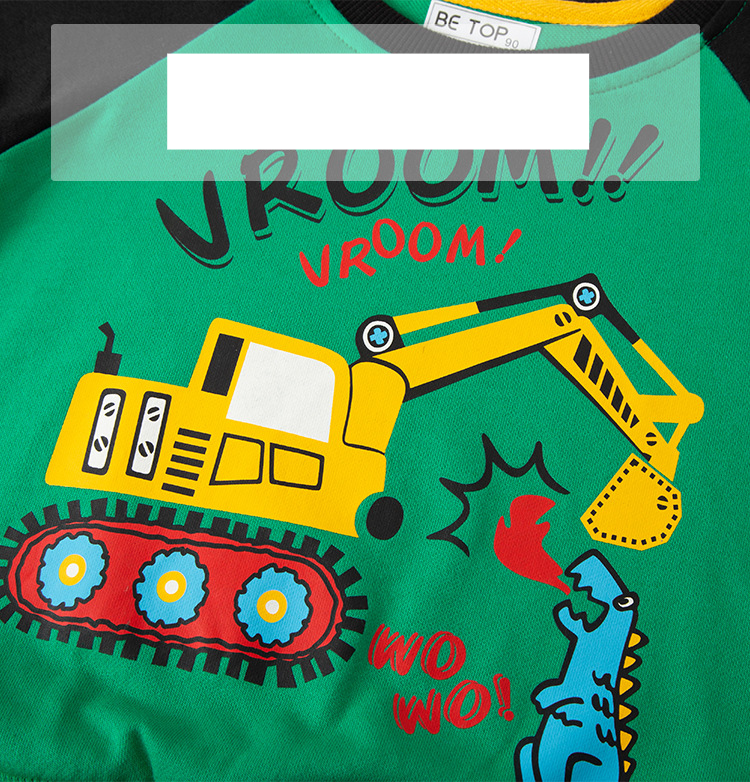 Kinder Herbst Cartoon Hoodie Baby Pullover Jungen Baumwolle Ärmel Top_voghion.com