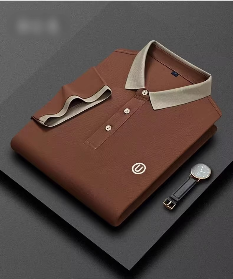 Men's Clothing Men's Short Sleeved Polo Shirt Summer Light Luxury Business Casual Tops Embroidered Lapel Middle_voghion.com