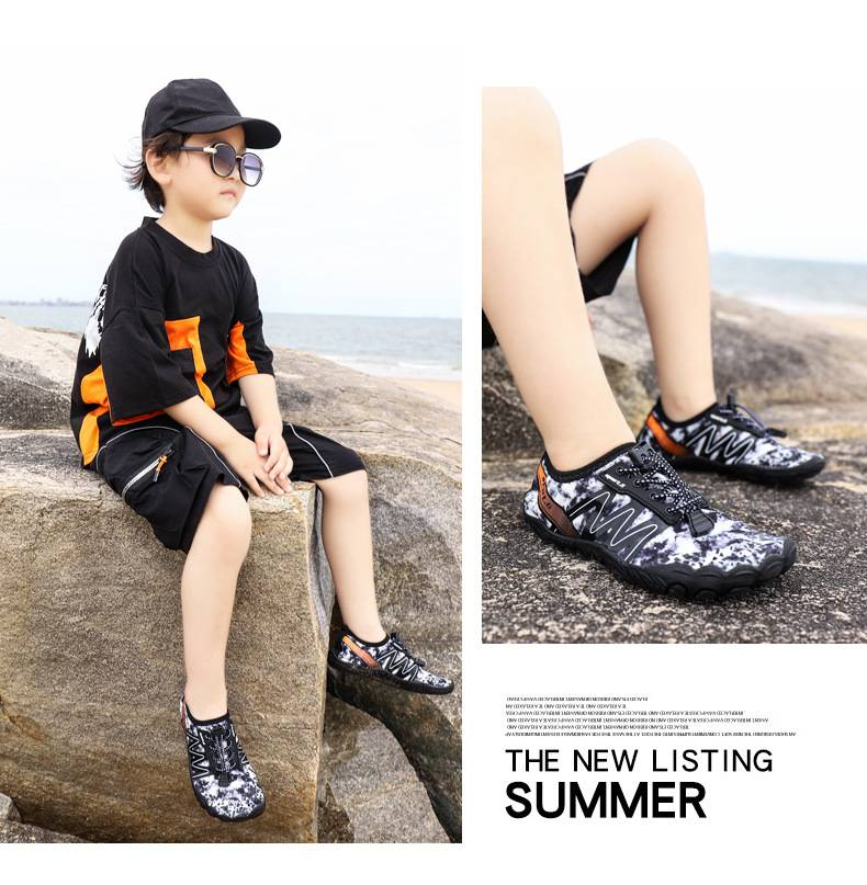 Scarpe da acqua traspiranti per bambini, antiscivolo, ad asciugatura rapida, per spiaggia, nuoto e giochi all'aperto (unisex, taglie 26-35)_voghion.com