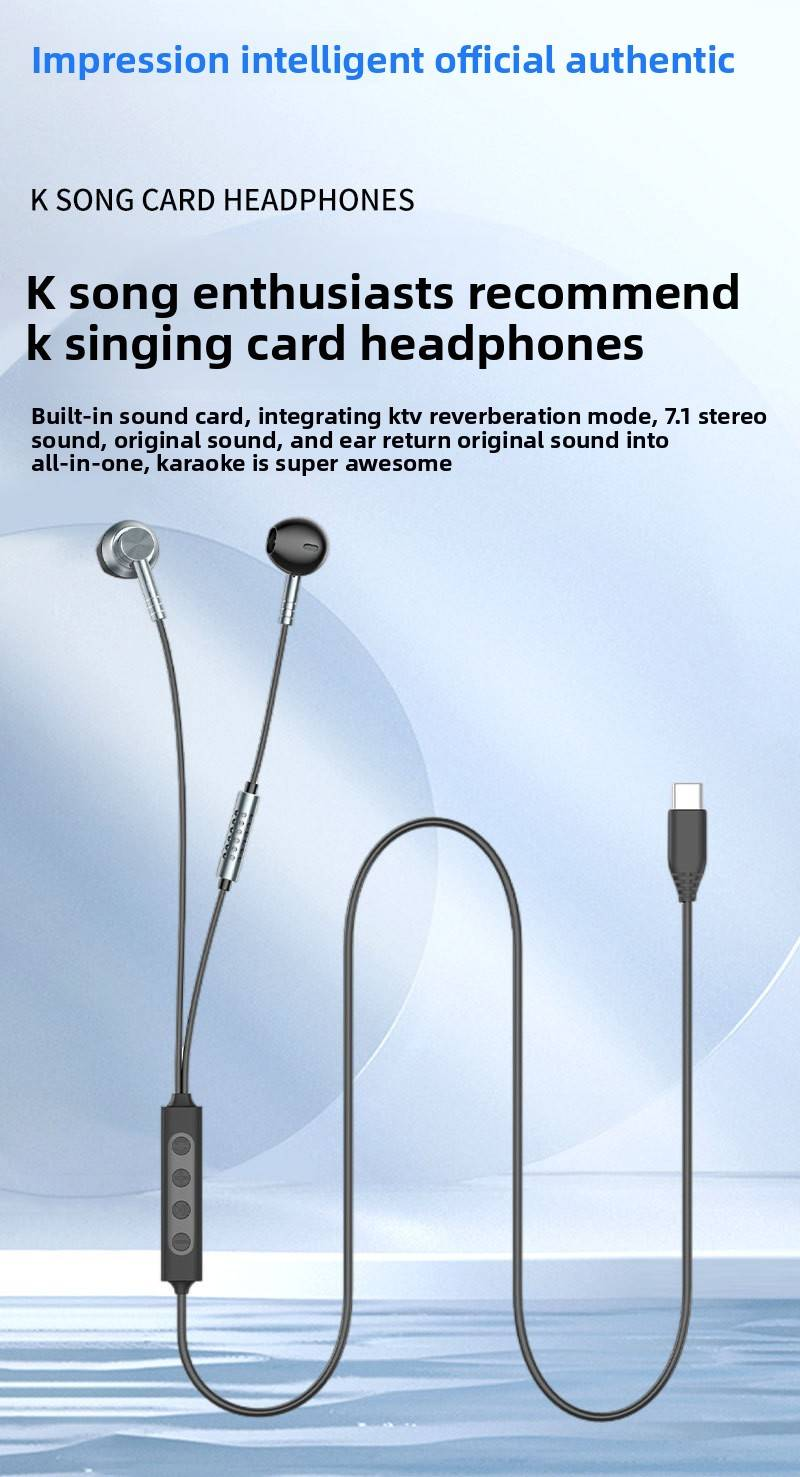 National K Song Wired Headphones Singing And Recording K Song Anchor Professional Sound Card Headphones With Real Time Ear Noise Reduction_voghion.com